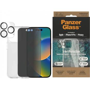 Panzer Стъклен протектор Privacy PanzerGlass iPhone 14 Pro Bundle (UWF Privacy screen protector, HardCase, протектор за камераt)