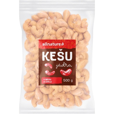 Allnature Kešu v medu a chilli 500 g