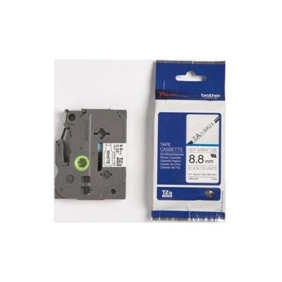 Originální páska pro BROTHER HSE-221, černý tisk/bílý podklad, 1.5m, 8.8mm
