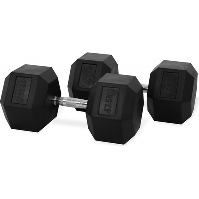 TRINFIT Jednoruční činka pogumovaná HEXA 47,5 kg