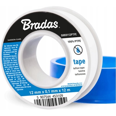 Bradas Teflónová tesniaca páska PTFE 12 mm x 0,1 mm x 12 m