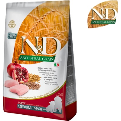 N&D Ancestral Grain Puppy Medium & Maxi Chicken & Pomegranate 12 kg