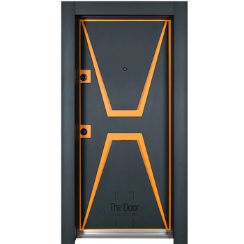 The Door Блиндирана врата Star TD 502 PVC черно оранжево (цена без монтаж)