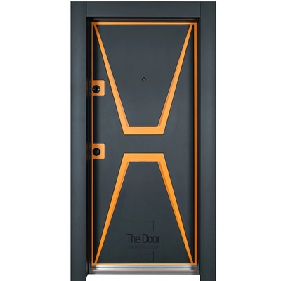 The Door Блиндирана врата Star TD 502 PVC черно оранжево