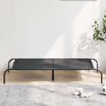 vidaXL Повдигнато легло кучета черно 130x80x20 cm Текстилен и стомана (42000836)