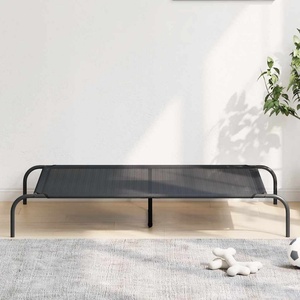 vidaXL Повдигнато легло кучета черно 130x80x20 cm Текстилен и стомана (42000836)