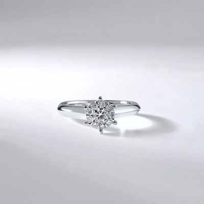Lillian Vassago Zásnubní briliantový Prsten z bílého zlata LLV59 DR157W