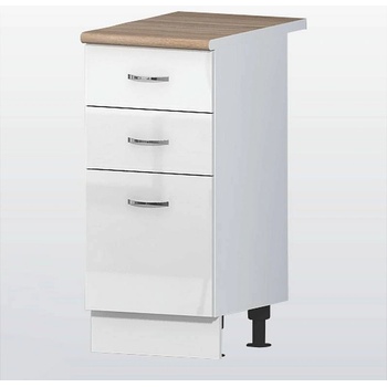 Голд - Аполо Долен кухненски шкаф с 2 чекмеджета и 1 врата Алис b25 40 см бял гланц