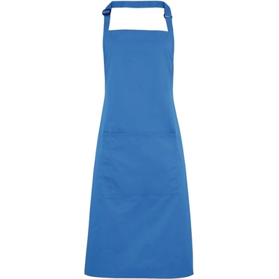 Premier Workwear Keprová pracovní zástěra s kapsou z kolekce Colours Collection modrá safírová Pantone 300C 72x86cm PW154