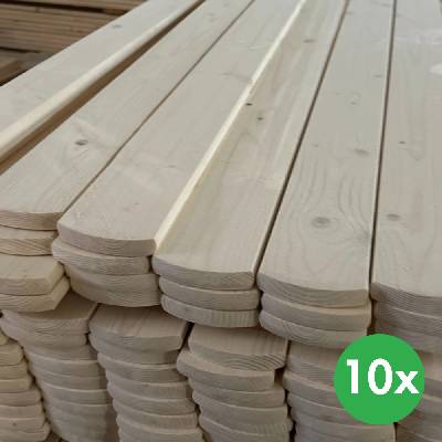 Plotovky, zakulacená horní část, balení 10 ks, 20x95x1200 mm