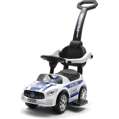 se zvukem a vodící tyčí Baby Mix POLICE bílé bílé