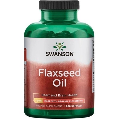 Swanson Lněný Olej Flaxseed Oil 1000 mg 200 kapsúl