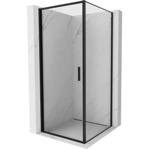 Mexen Exo-B отваряема душ кабина 80 x 80 см, прозрачна, черна - 817-080-080-70-00 (817-080-080-70-00)