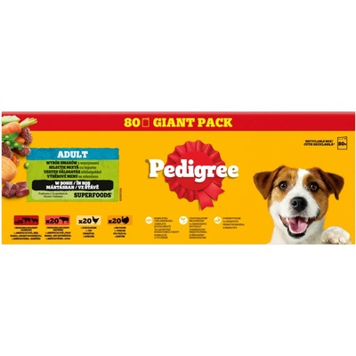 Pedigree Adult mixovaný výběr ve šťávě 80 x 100 g
