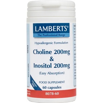 LAMBERTS ЛАМБЕРТС ХОЛИН / ИНОЗИТОЛ 200 / 200 МГ. 60КАП. / LAMBERTS CHOLINE 200MG - INOSITOL 200MG, 60 caps