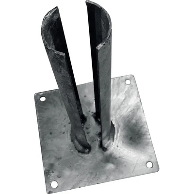Patka Zn k montáži kulatého sloupku branky / brány na betonový základ Ø 60 mm