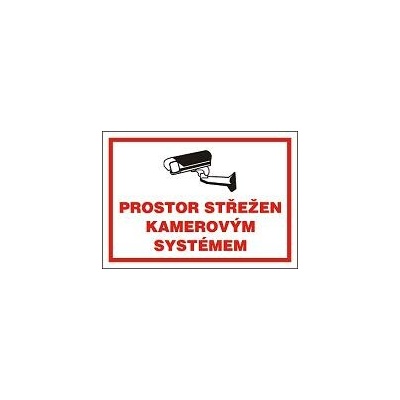 Prostor střežen kamerovým systémem, plast A4