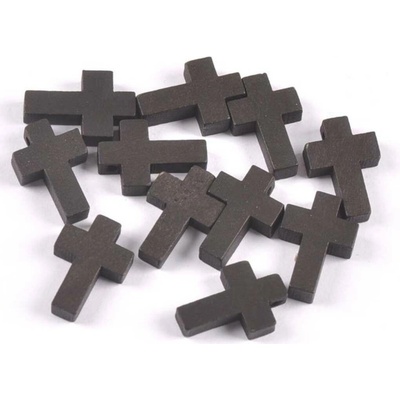 Pro Háčkování Dřevěný křížek 22 x 15 x 4 mm černý