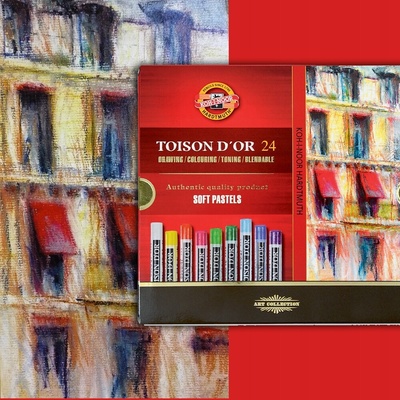 Koh-i-noor křídy pastely prašné umělcké 10 mm Toison D´or souprava 24 ks
