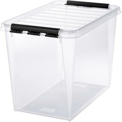 Smartstore Úložný box, plastový, 61 l čierne úchytky Classic 65 priehľadná