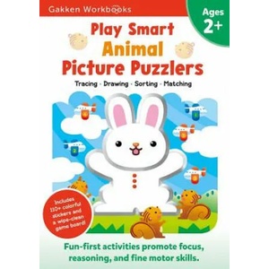 Play Smart Animal Picture Puzzlers Age 2+: Preschool Activity Workbook with Stickers for Toddlers Ages 2, 3, 4: Learn Using Favorite Themes: Tracing, | Gakken (ISBN: 9784056300215)