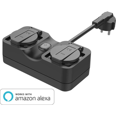 Meross Smart Outdoor Plug WiFi MSS620HK (HomeKit) - смарт WiFi разклонител за външен монтаж с 2 AC гнезда (черен)