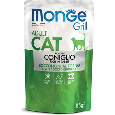 Monge Grill Cat Adult Rabbit хапки в сос за котки - 0.085кг