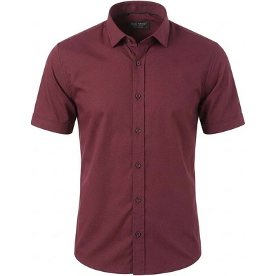 Ego man pánská košile regular fit krátký rukáv EKR-233-8 bordó
