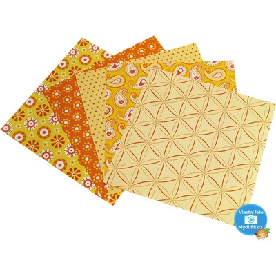 Folia Max Bringmann Origami papír Basics 80 g/m2 20 x 20 cm 50 archů žlutý – Zboží Dáma