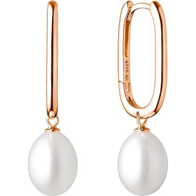 Gaura Pearls stříbrné pozlacené Shannon gold řiční perla SK20461GEL/W Bílá