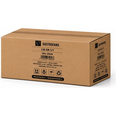 Gastrofans Výhodný multipack 6x Víko pro gastronádobu GN 1/1 - nerezové