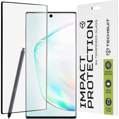 Techsuit Протектор за Samsung Galaxy Note 10 Plus - 111D Full Cover / Full Glue Glass / 3D Curved Screen - Черен