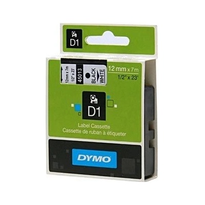 DYMO Originální páska D1 45013 12mm x 7m černý tisk/bílý podklad (S0720530)