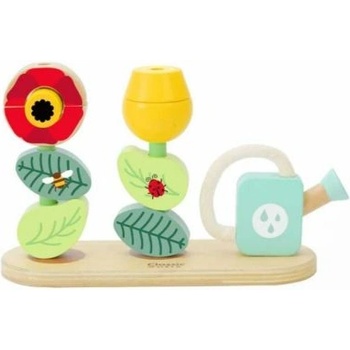 Classic world - Дървени кубчета за нанизване - Цветна градина (CW20101)