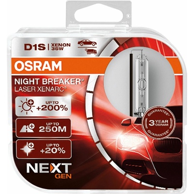 OSRAM XENONOVÁ VÝBOJKA XENARC D1S NIGHT BREAKER LASER +200% 35W 66140XNN-HCB 2KS – Hledejceny.cz