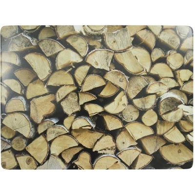Mars & More 4ks pevné korkové prestieranie drevo Fireplace wood 30x40x0,4 cm