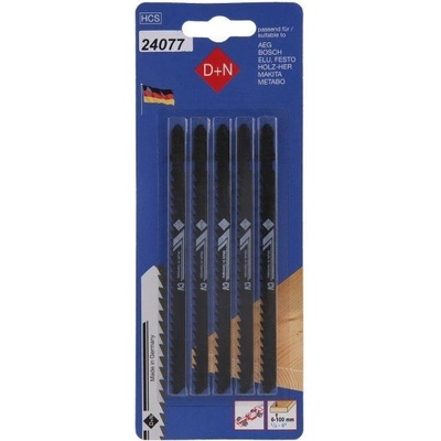 D+N Plátky do přímočaré pily 5ks 120mm / 1.3mm HCS 33040