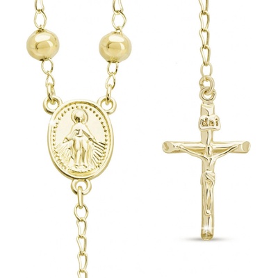 Biju Pozlacený růženec 14k ovál, kuličky 3002207