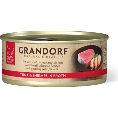 Grandorf Tuna Fillet & Shrimps - Допълваща мокра храна за котки с филе от риба тон и скариди 70 гр