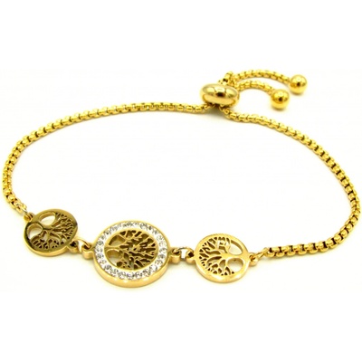 Steel Jewelry náramek strom života pozlacený z chirurgické oceli NR090320