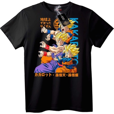NOONEBRAND Тениска с герои Сайяни от Dragon Ball Z - S, White