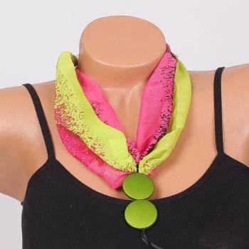 Image 1 of Фишу-колие в свежи цветове и кръгли висулки