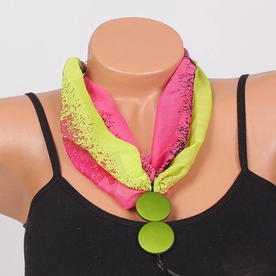 Фишу-колие в свежи цветове и кръгли висулки