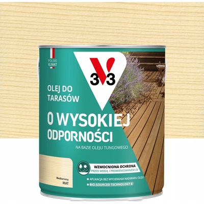 V33 olej na terasy s vysokou odolností 4,5 l bezbarvý tungový olej