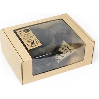 KUPILKA Купилка чаша с лъжица и чинийка, 210 ml, черна (T00008170)