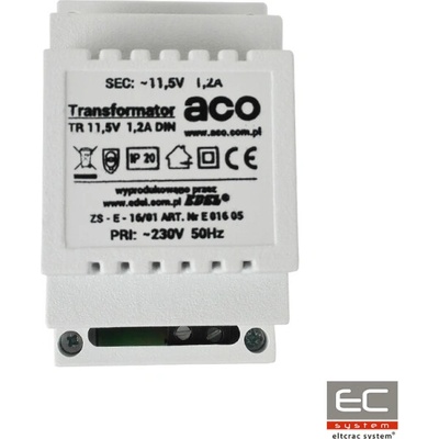 TR 11,5V 1,2A DIN - Transformátor do centrál CDN, INSPIRO alebo FAMILIO na DIN lištu 11,5V 1,2A - ACO