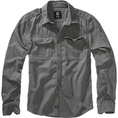 Brandit Vintage košile dlouhý rukáv charcoal grey
