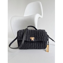 Dámska čierna pletená crossbody kabelka NÓBO