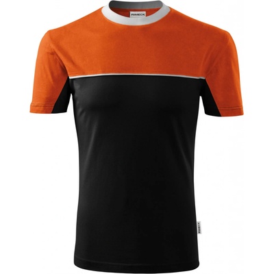Malfini Colormix 109 multi unisex tričko oranžová/čierna