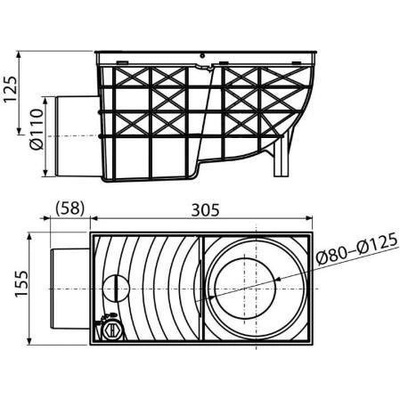 Enpro Lapač střešních splavenin boční DN O 110 mm šedý